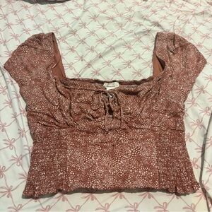 URBAN Romantics Brown Patterned Crop Top
